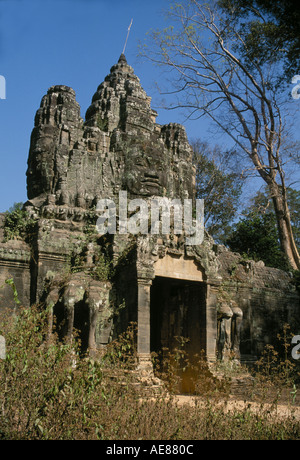 The southern gateway of Angkor Thom ,Cambodia,Kampuchea. Stock Photo