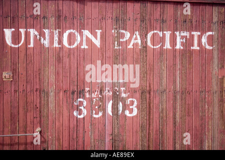 Union Pacific railroad Caboose Stock Photo