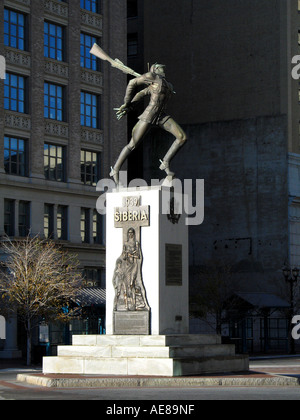 Statue by Andrzej Pitynski to commemorate the Katyn Forest Massacre in 1940. Stock Photo