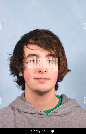 Portrait of 17 Year Old Teenage Boy with Alternative Hair Style Stock Photo  - Alamy