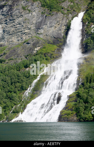 The Suitor waterfall in Geirangerfjorden near Geiranger Stranda More og Romsdal Norway Stock Photo