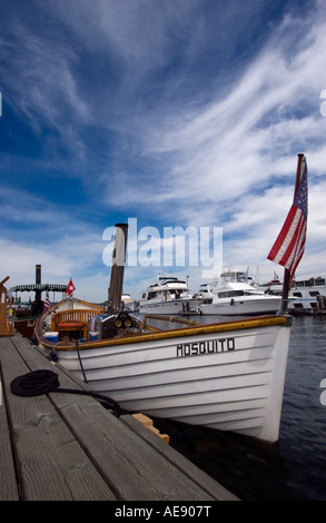 'Small steam powered boat on Lake Union at the Center for Wooden Boats and Maritime Heritage Museum' Stock Photo