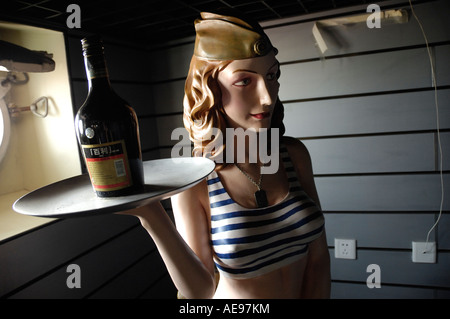 A Russian female sailor statue in Soviet aircraft carrier Kiev in the military theme park in Tianjin China 19 Aug 2007 Stock Photo