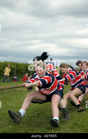 Female tug of war team at Central and West Fife Annual Agricultural Show June 2006 Stock Photo