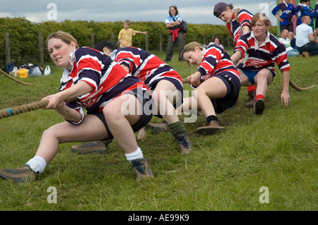 Female tug of war team at Central and West Fife Annual Agricultural Show June 2006 Stock Photo