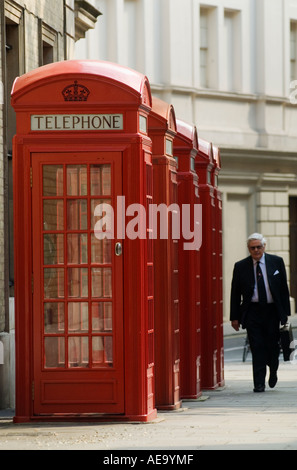 Retro red telephone box. Broad Court, Covent Garden Covent London England  UK 2006 2000s HOMER SYKES Stock Photo