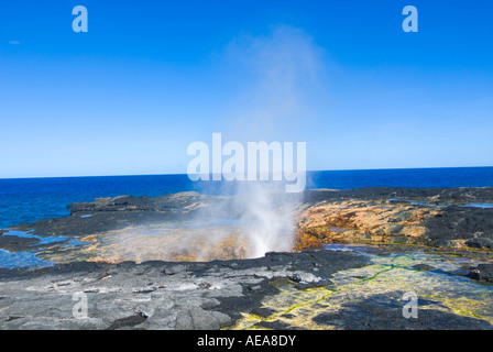 blow holes southcoast of Savaii Lavafield coast shore SAMOA Lava Stock ...