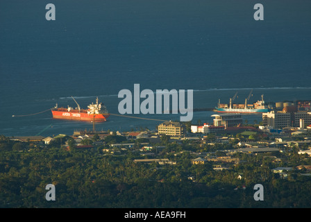 APIA port  harbor harbour run into dock Western Samoa liner Stock Photo