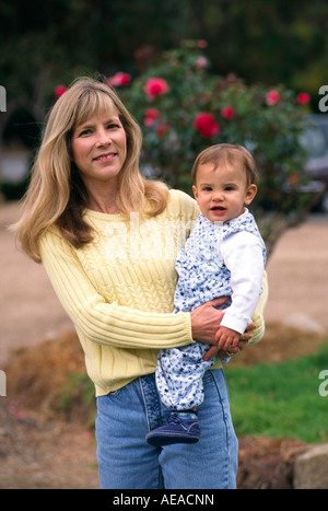A MOTHER and her one year old GIRL MR Stock Photo