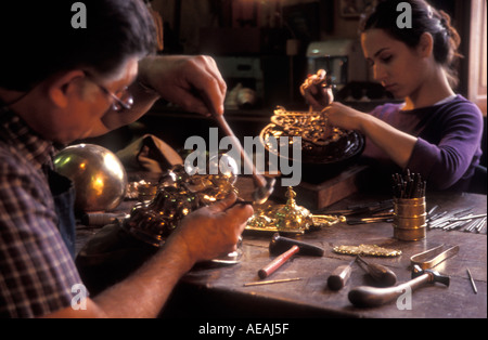 A silversmith at work in Buenos Aires Argentina's oldest silversmith ...