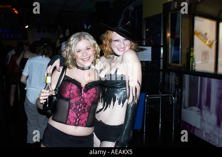 Two Girls Having A Good Night Out At Rocky Horror Show Disco Night At Aberystwyth University Students Union Wales Uk Stock Photo Alamy