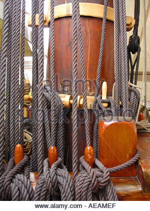 A tall ships rigging Stock Photo