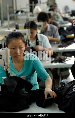 Workshop of a private export shoes factory in Ningbo Zhejiang province China June 6 2006 Stock Photo