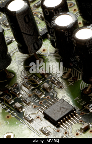 Electronic Components on a Circuit Board Stock Photo