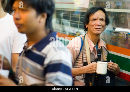 Young male backpacker Khao San Road Bangkok Thailand Stock Photo