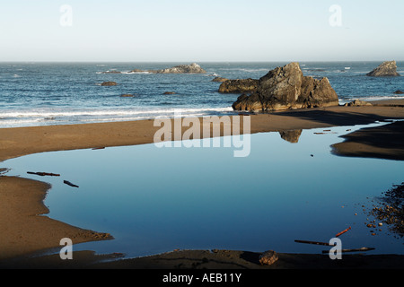 Tidal Pool From Hilltop Harris Beach State Park Brookings Oregon Stock Photo