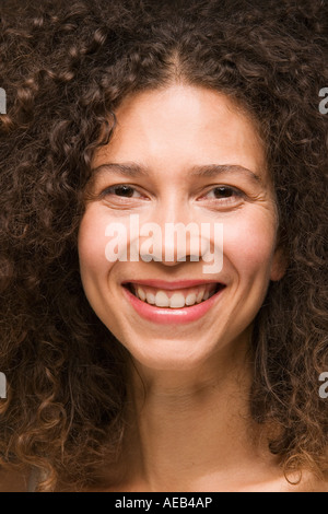 Close up of Hispanic woman smiling Stock Photo