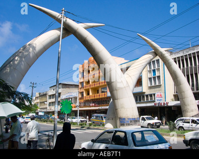 Elephant tusk arches, Mombasa, Kenya, East Africa, Africa Stock Photo ...