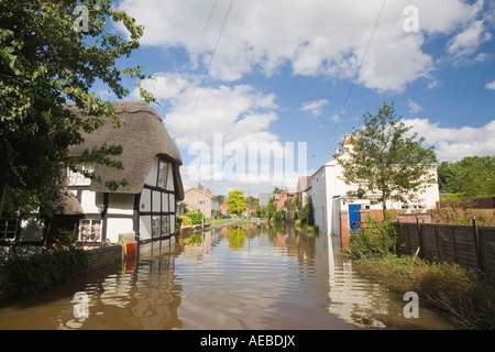 A flooded house in Kempsey near worcester Stock Photo