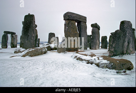 Stonehenge in the winter Wiltshire England Stock Photo