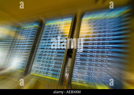 Airline Flight Board, Phoenix Airport, USA Stock Photo