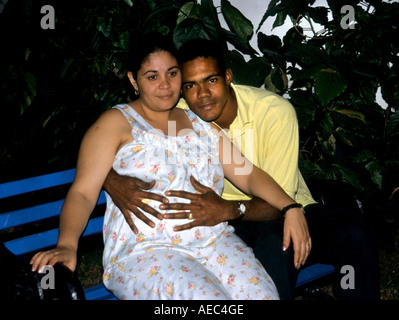 Pregnant with child love Havana Cuba Cuban Centre Historic History town old city Stock Photo