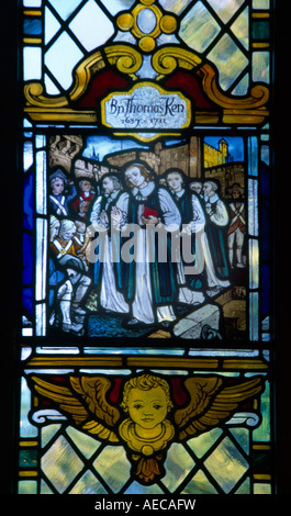 Bishop Thomas Ken Martyr St Andrews Parish Church Kingswood Surrey Stained Glass Stock Photo