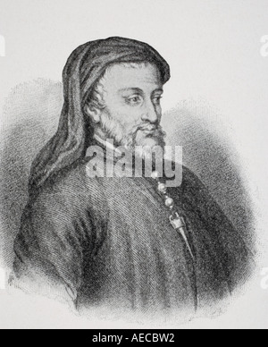 Geoffrey Chaucer, c.1342/1343 - 1400.  English poet and writer. Stock Photo