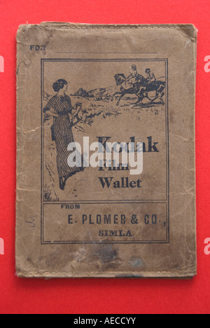 An old Kodak Film Wallet from the Indian hill station of Simla circa 1910 Stock Photo