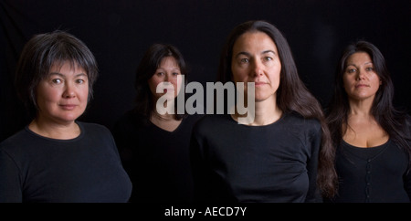 Four mature Australian Eurasian sisters of Italian Chinese origin Stock Photo