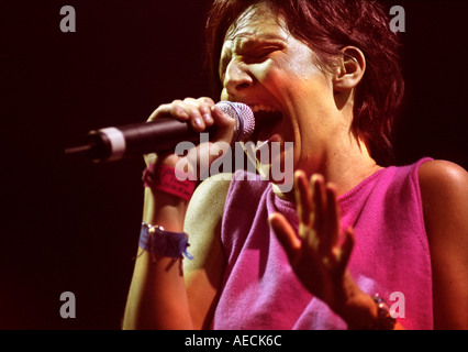 SHARLEEN SPITERI OF TEXAS PERFORMING AT THE GLASTONBURY FESTIVAL Stock Photo