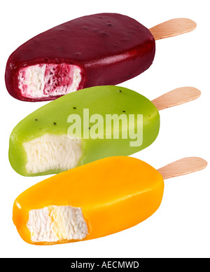 SELECTION OF ICE CREAM BARS CUT OUT Stock Photo