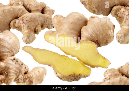 GINGER ROOTS CUT OUT Stock Photo