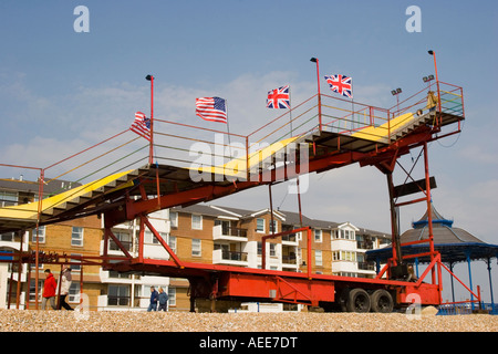 Fairground slide with union jack and stars stripes flags Stock Photo ...