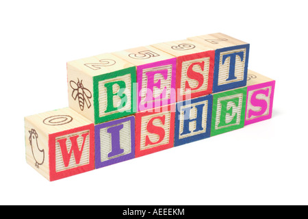 Alphabet Blocks - Best Wishes Stock Photo