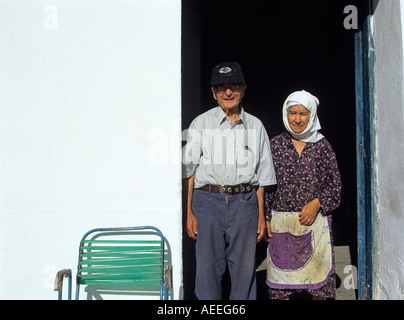 Old Greek Couple Rhodes Greek Islands Greece  Hellas Stock Photo