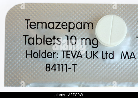 Temazepam tablets Stock Photo