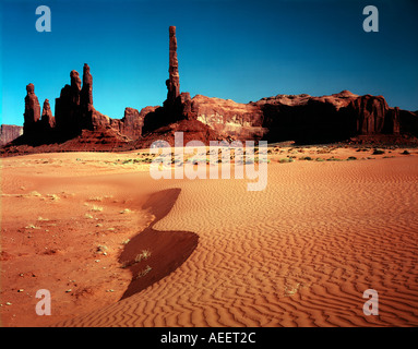 Monument Valley Navajo Tribal Park in Northern Arizona with its red buttes and dramatic landscape Stock Photo