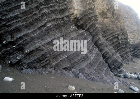 sedimentary rock layers clearly visible Stock Photo
