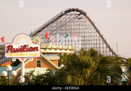 Wooden Roller Coaster Ride Myrtle Beach Pavilion Amusement Park