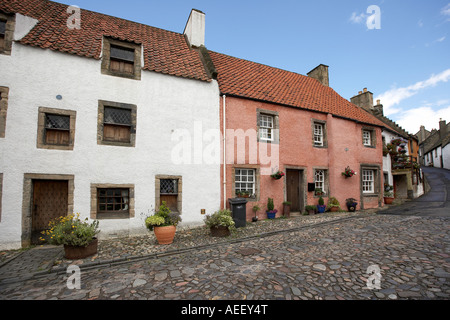 Cottages on the Back Causeway Culross Fife Scotland UK Stock Photo