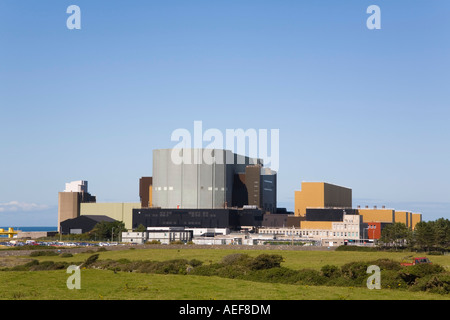 Wylfa A atomic energy Nuclear Power Station exterior on the Isle of Anglesey, Cemaes, North Wales, UK, Britain Stock Photo