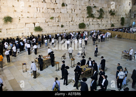 Stock photo of Jewish worshippers at the Western Wall in Jerusalem Israel Stock Photo