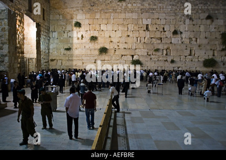 Stock photo of Jewish worshippers at the Western Wall in Jerusalem Israel Stock Photo