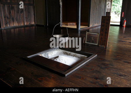 The interior of the old Nakayamas house at the Koga multi-purpose park Stock Photo