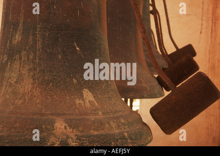 old bells and clappers Loreto Mission Loreto Baja California Sur Mexico Stock Photo