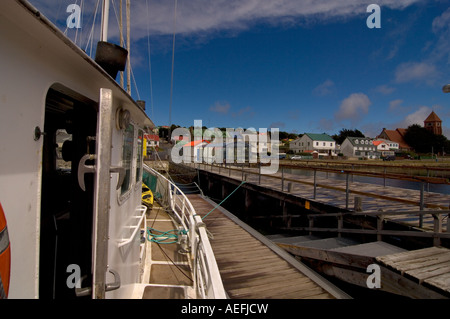 sailboat Golden Fleece in Port Stanley Falkland Islands South Atlantic Ocean Stock Photo