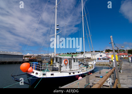 sailboat Golden Fleece in Port Stanley Falkland Islands South Atlantic Ocean Stock Photo