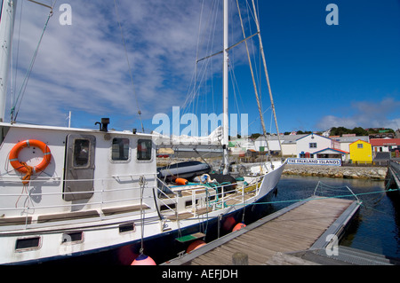 sailboat Golden Fleece in Port Stanley Falkland Islands South Atlantic Ocean Stock Photo