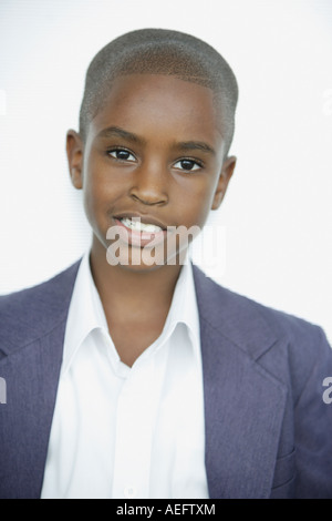 African American boy in a suit Stock Photo - Alamy